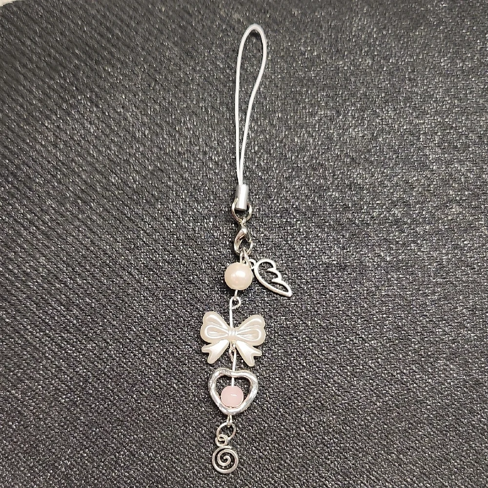 Purse Or Cell Phone Charm, Dainty, Silver Tone